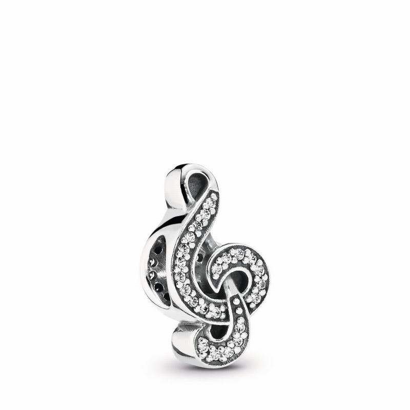 Pandora Sweet Music Treble Clef Charm - Sterling Silver/Cubic Zirconia - Canada | AL4515OJ